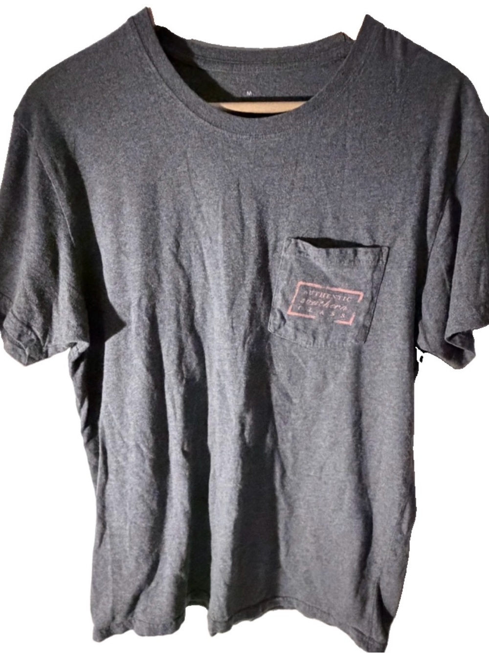 Southern Marsh Mens Medium Washed Gray Short Sleeve Pocket Graphic T-Shirt
